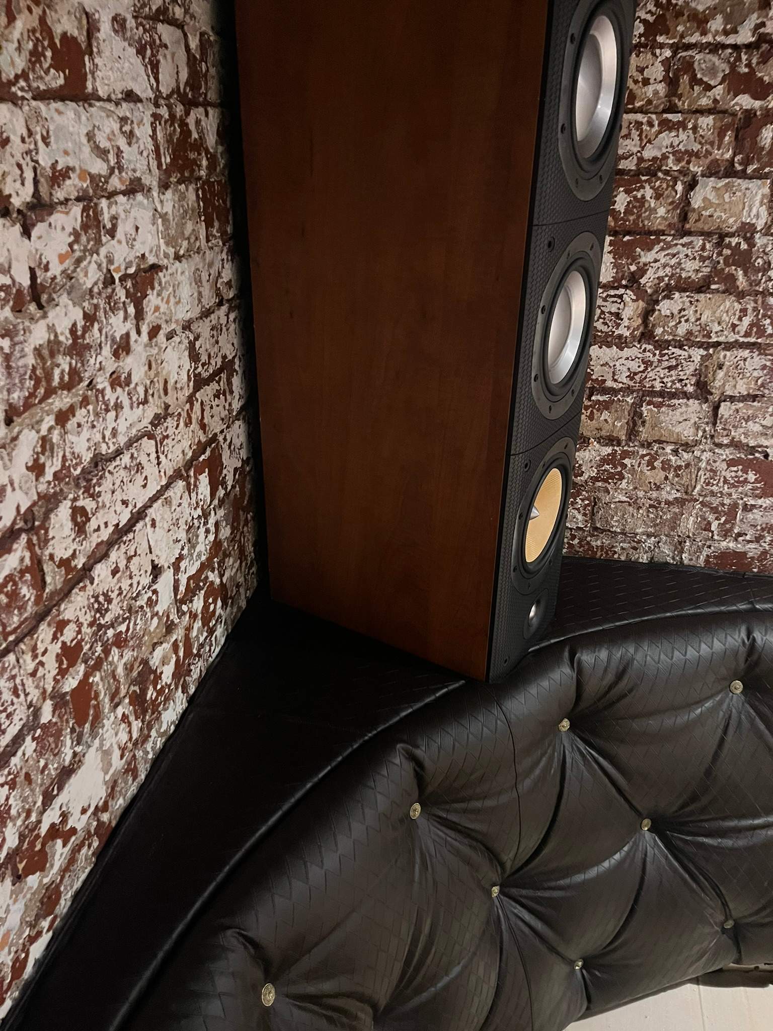 Bowers and Wilkins speakers positioned during audio planning in a custom entertainment room
