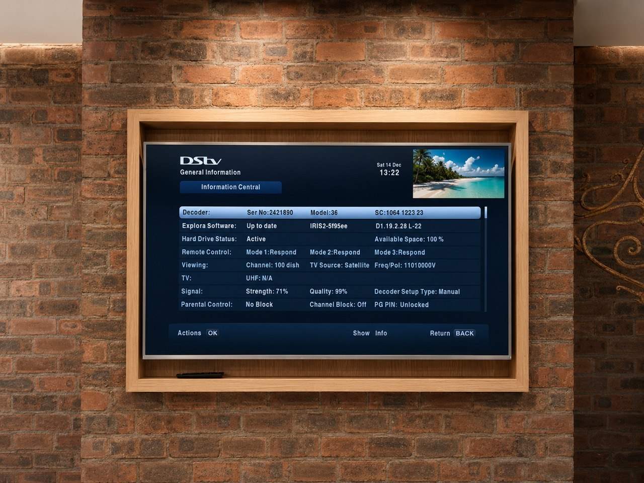 Finished entertainment area with TV and integrated audio planning