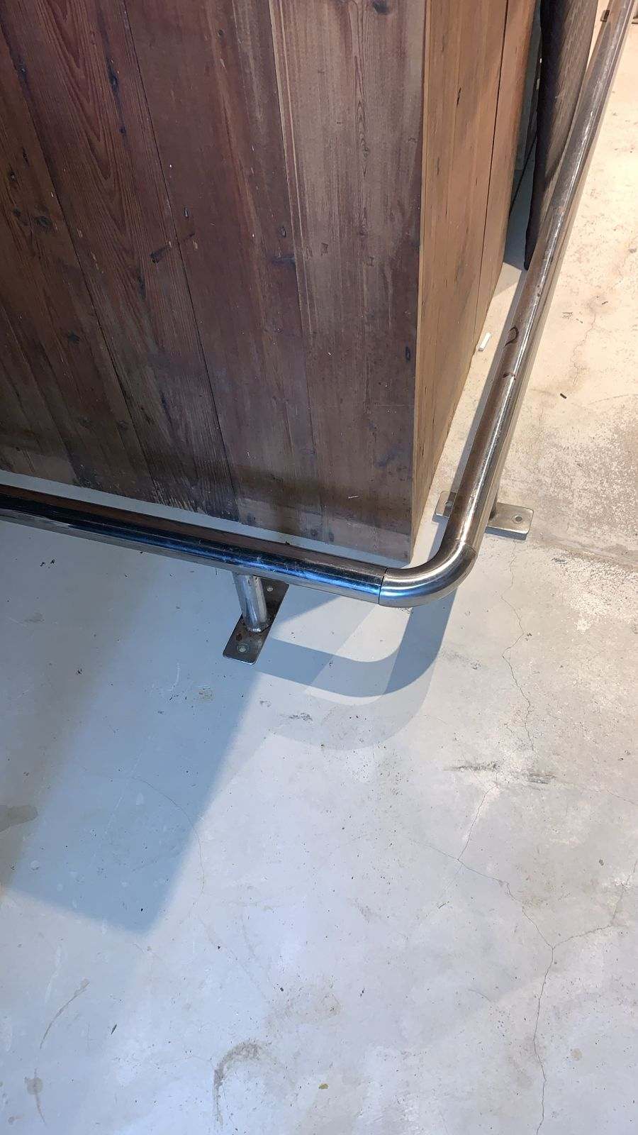 DG Technologies heritage entertainment room build detail: Stainless Steel Bar Foot Rail