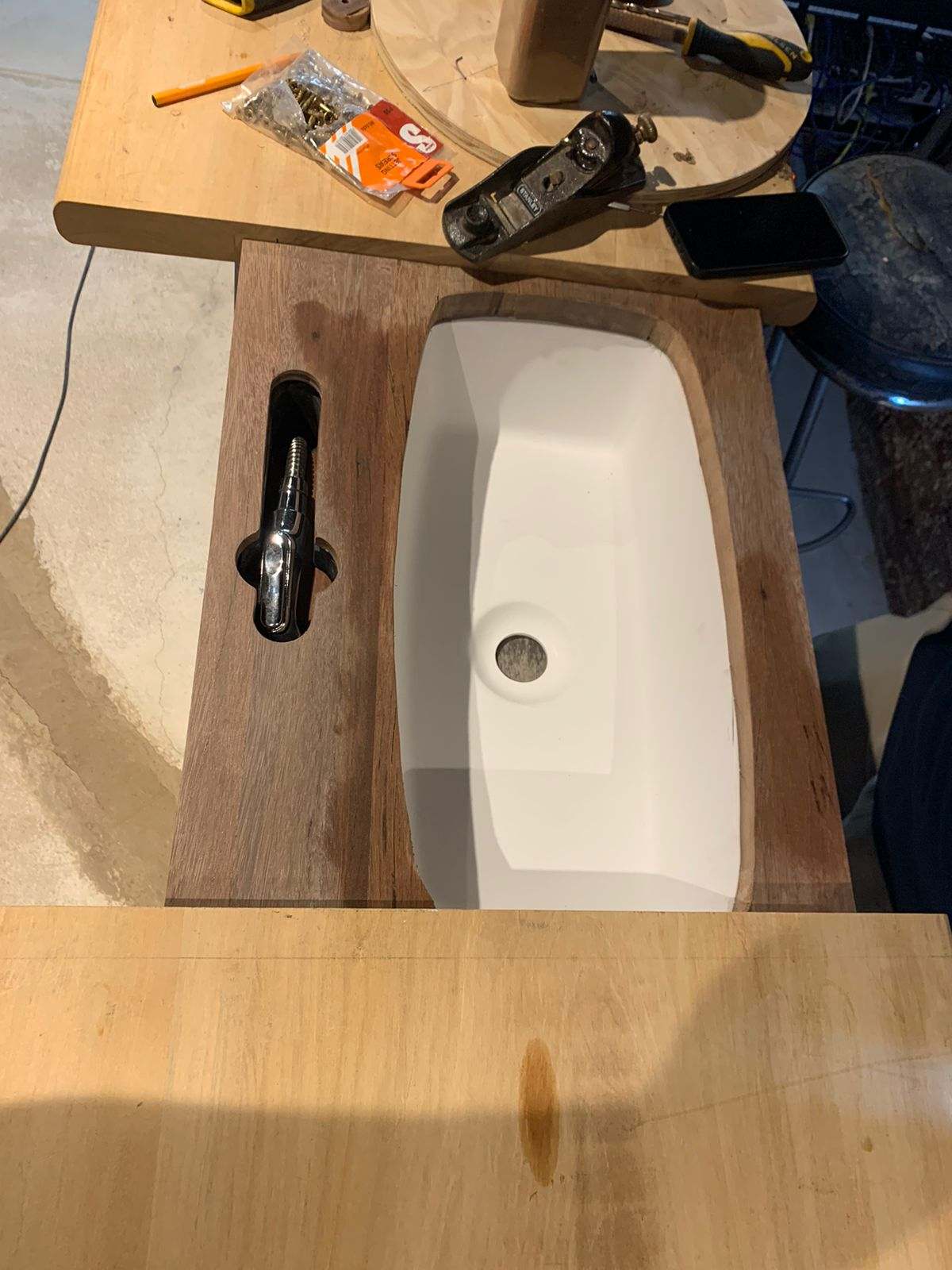 DG Technologies heritage entertainment room build detail: Creating the Motorised Yellowwood Sink Cover