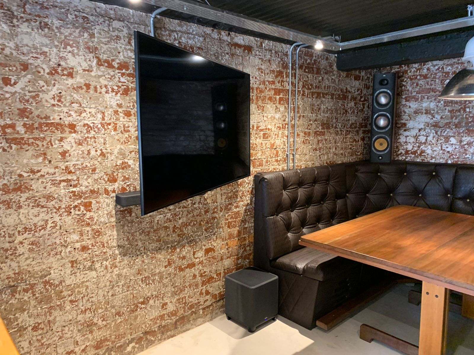 DG Technologies heritage entertainment room build detail: First Motorised TV Test