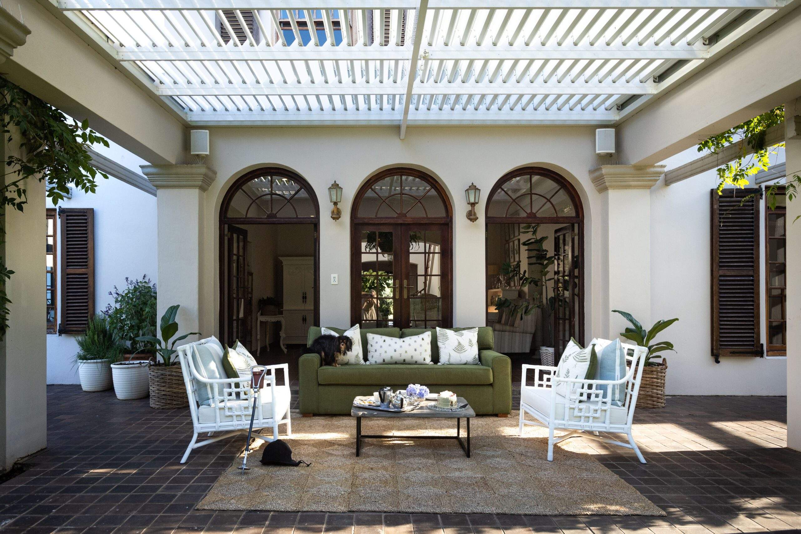 Outdoor veranda speakers installed for a premium home entertainment area
